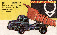 <a href='../files/catalogue/Dinky France/580/1963580.jpg' target='dimg'>Dinky France 1963 580  Berliet Benne Carrieres</a>